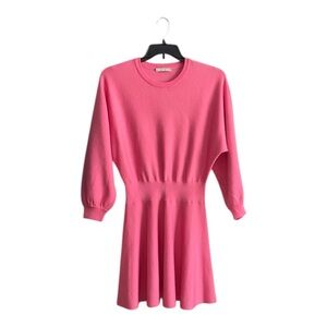 Alice + Olivia Murray Balloon Sleeve Mini Dress in Pink - Size L